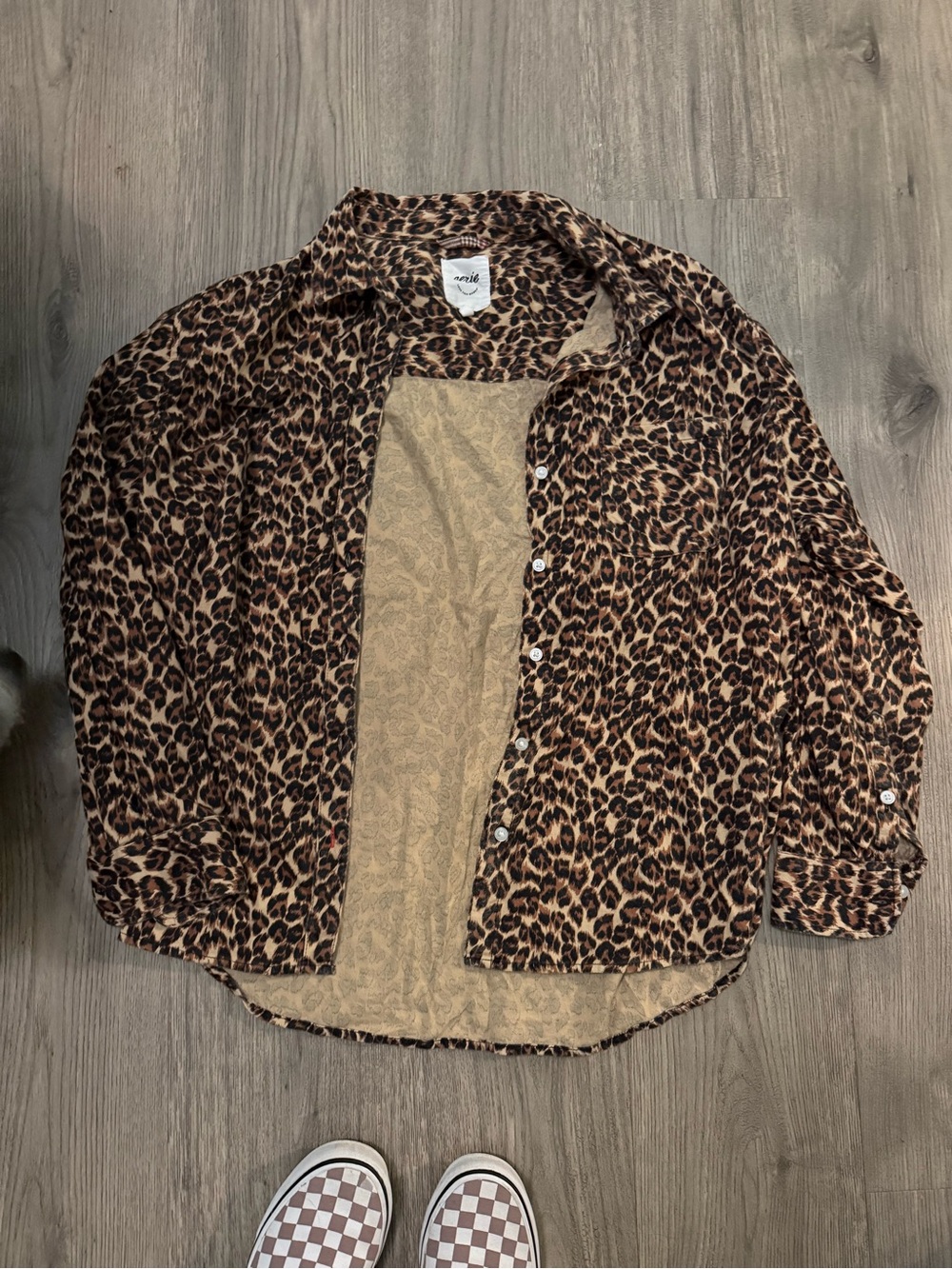 aerie Leopard Print Shirt Jacket - Brown/Black